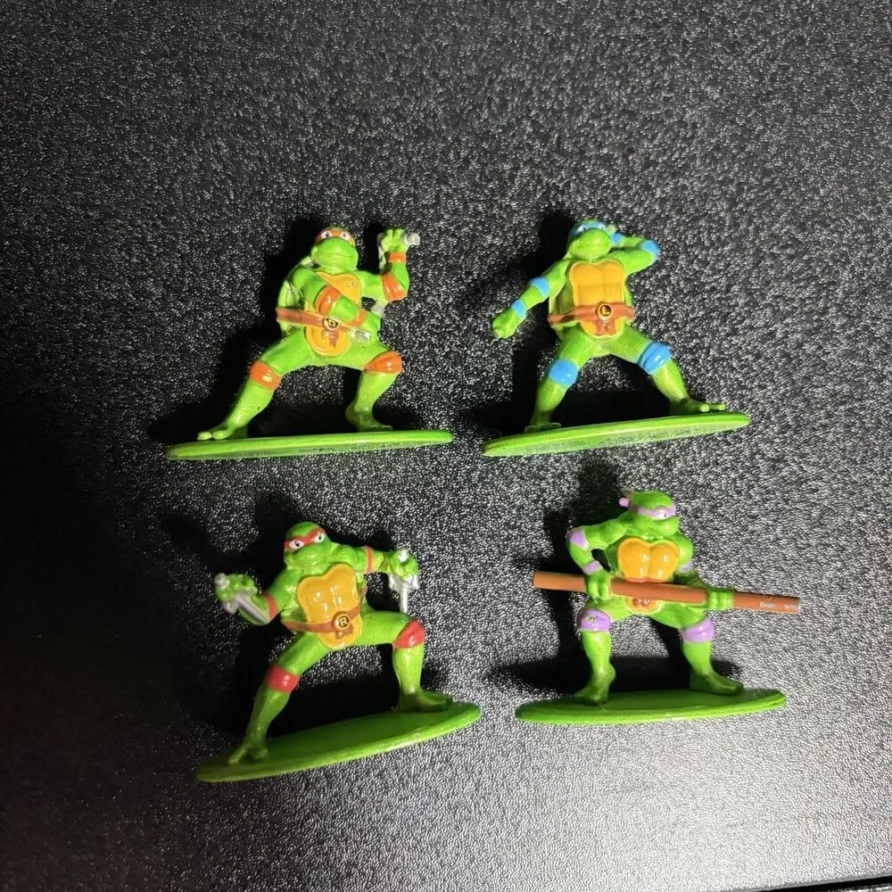 TMNT Jada Nano Metalfigs 4 Figure Lot Raphael Leo Don Mike Ninja Turtles Toy
